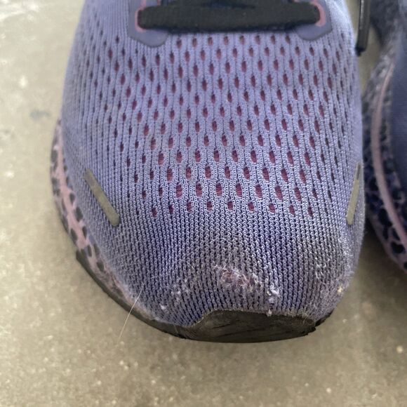 Women's Brooks Ghost 14 Purple Cheetah Running Shoes Sz 10 B Athletic Gym *READ* - Picture 6 of 11